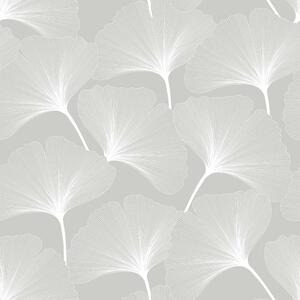 Tapeta do pokoju dziecka CLASSIC big gingko pattern grey