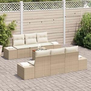 Zestaw Mebli Ogrodowych Komplet Wypoczynkowy 7-Częściowy Rattan Na Taras Balkon Ogród
