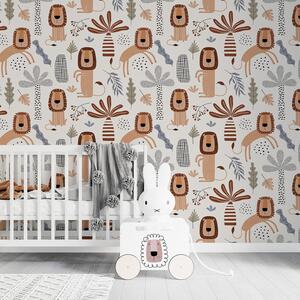 Tapeta do pokoju dziecka Lwie Safari