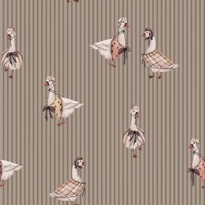Tapeta do pokoju dziecka Gąski retro – brązowa