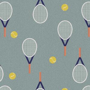 Tapeta do pokoju dziecka Tenis Zieleń Vintage