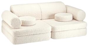 Modułowa sofa dla dziecka plac zabaw Cream White Teddy Wigiwama