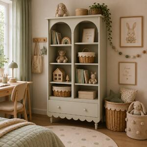Drewniany regał wysoki dla dzieci Babushka Oliwka