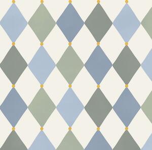 Tapeta w kolorowe romby do pokoju dziecka Harlequin BLUE - warianty