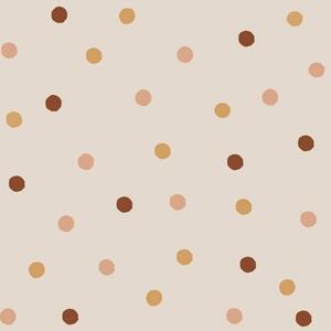 Tapeta w brązowe kropki – Bouncy Dots do pokoju dziecka - warianty