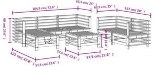 Zestaw Mebli Ogrodowych Komplet Wypoczynkowy 7-Częściowy Drewno Na Taras Balkon Ogród