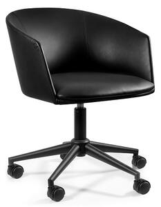 Obrotowe krzesło do biurka z czarnej ekoskóry Barnet