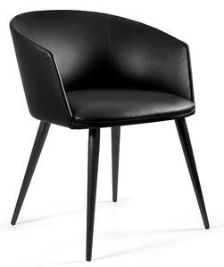 Czarne krzesło do jadalni z ekoskóry Barnet A