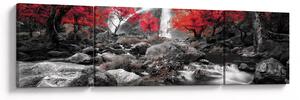 Obraz - Wodospady w jesiennym krajobrazie (170x50 cm)