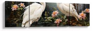 Obraz - Białe żurawie (170x50 cm)