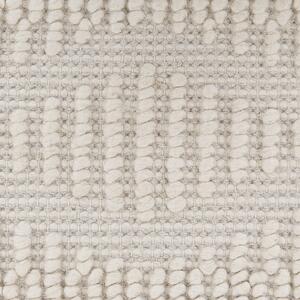 Ręcznie tkany dywan wełniany geometryczny wzór 200 x 200 cm beżowy Lapseki Beliani