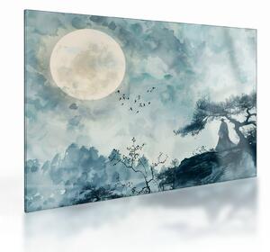 Obraz na szkle - Malowanie księżyca w pełni (70x50 cm)