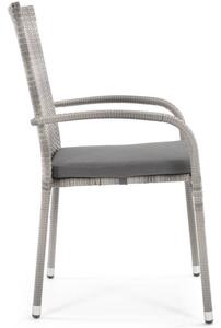Krzesło ogrodowe z technorattanu MALAGA - szare
