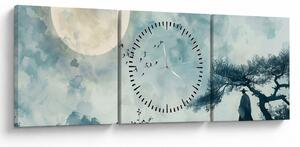 Obraz - Malowanie księżyca w pełni (z zegarem) (90x30 cm)