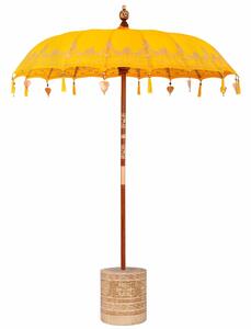 Baliński Parasol z Bazą Żółty 185 x 185 x 260 cm