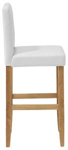 Zestaw 2 krzeseł barowych ekoskóra pikowane z podnóżkiem złamana biel Madison Beliani