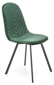 Zielone welurowe krzesło pikowane - Xaros