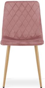 Komplet różowych krzeseł tapicerowanych do kuchni 4 szt. - Saba 3S