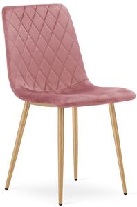 Różowe tapicerowane krzesło do jadalni - Saba 3X