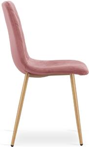 Komplet różowych krzeseł tapicerowanych do kuchni 4 szt. - Saba 3S