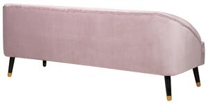Retro sofa 3 osobowa tapicerowana welurowa pikowane oparcie różowa Alsvag Beliani