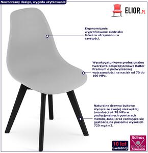 Szare krzesło nowoczesne z drewnianymi nogami - Lajos 3X