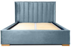 Welurowe łóżko z wysokim zagłówkiem Vevina 140x200 - 30 kolorów