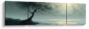 Obraz - Obraz olejny przedstawiający drzewo z oceanem (170x50 cm)