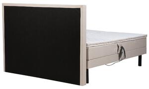 Łóżko kontynentalne beżowe regulowane elektrycznie tapicerowane 180 x 200 Earl Beliani