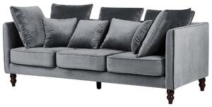 Sofa szara glam z dodatkowymi poduszkami 3-osobowa Fenstad Beliani