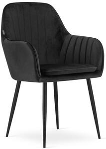 Czarne pikowane krzesło do salonu - Negros 3X