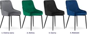 Czarne welurowe krzesło kuchenne - Cinar 3X