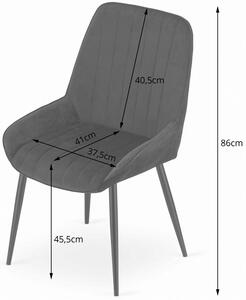 Granatowe krzesło tapicerowane metalowe do kuchni - Werso 3X