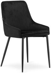 Czarne welurowe krzesło kuchenne - Cinar 3X