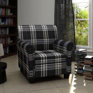 Fotel z poduszką, czarny, tkanina