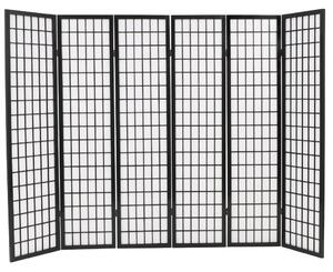Składany prawan 6-panelowy w stylu japońskim, 240x170, czarny