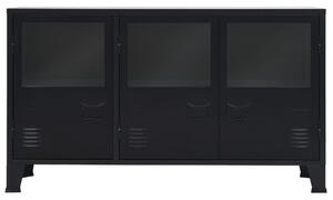 Metalowa szafka w industrialnym stylu, 120 x 35 x 70 cm, czarna