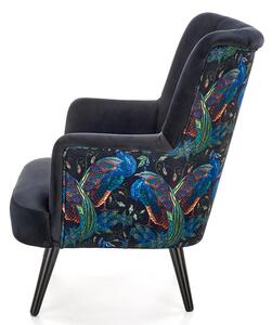 Czarny wygodny nowoczesny fotel wypoczynkowy - Pavos