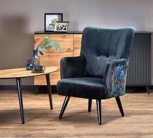 Czarny wygodny nowoczesny fotel wypoczynkowy - Pavos