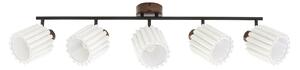 Lampa Sufitowa Lindby, Shiloh, ściemnialny, drewniany, salon, tkanina | tekstylia, nowoczesny