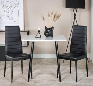 Venture Home Krzesła stołowe Slim, 2 szt., imitacja skóry, czarne