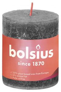 Bolsius Rustykalne świece pieńkowe Shine, 4 szt., 80x68 mm, szare