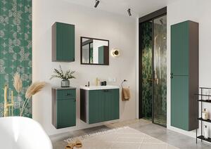 Lamelowa zielona górna szafka łazienkowa - Milton 7X