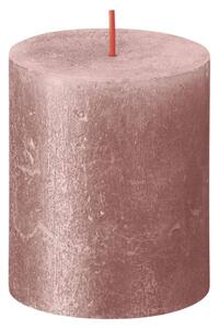 Bolsius Świece pieńkowe Shimmer, 4 szt., 80x68 mm, różowe