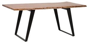Industrialny stół do jadalni drewniany czarne metalowe nogi 180 x 90 cm Jaipur Beliani