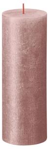 Bolsius Rustykalne świece pieńkowe Shimmer, 4 szt., 190x68 mm, różowe