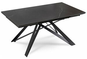 Stół Rozkładany Prostokątny MAXIME 160-240 cm Ceramiczny Czarny Marmur do Jadalni Nowoczesny Loft