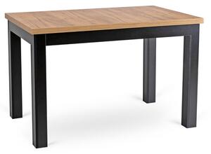 Stół Prostokątny Rozkładany SKUBI 120-160 cm Dąb Craft/Czarny Nowoczesny Loft