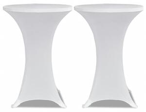 Obrus na stół barowy Ø 80 cm, biały, elastyczny, 2 szt