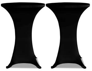 Obrus na stół barowy Ø 70 cm czarny rozciągany 2 szt